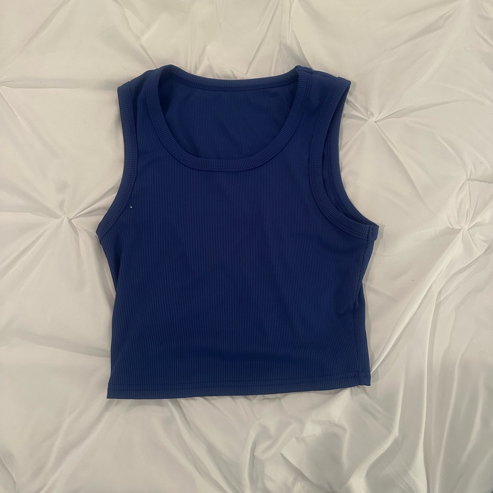 Women’s royal blue cropped tank, size small